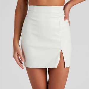 White Pleather Mini skirt